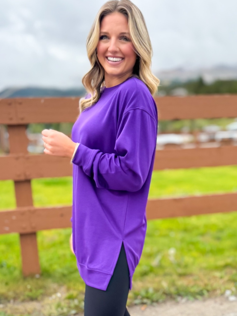 SSYS The Label Lilly Air Oversized Sweatshirt Purple Size S - Picture 3 of 7
